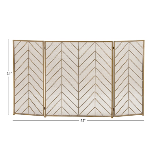 Brass Metal Contemporary Fireplace Screen